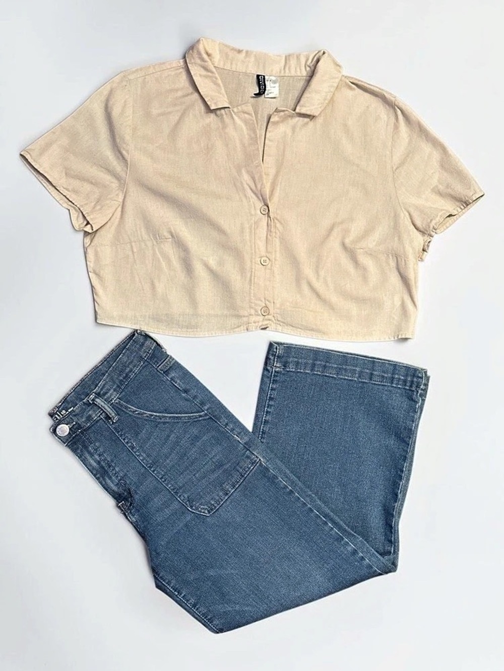 H&M Beige Cropped Top NWOT!
